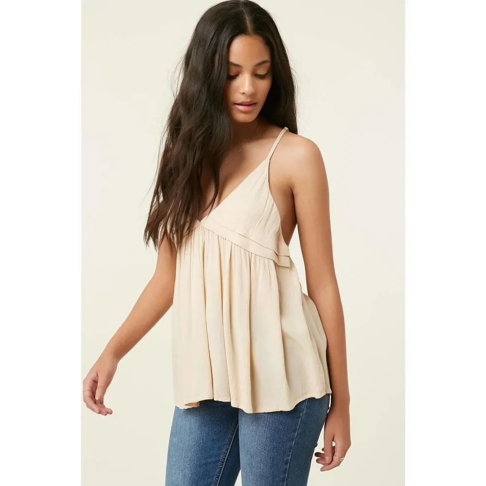 NEW O'Neill Santos Solid Top Tan XS - Picture 2 of 5